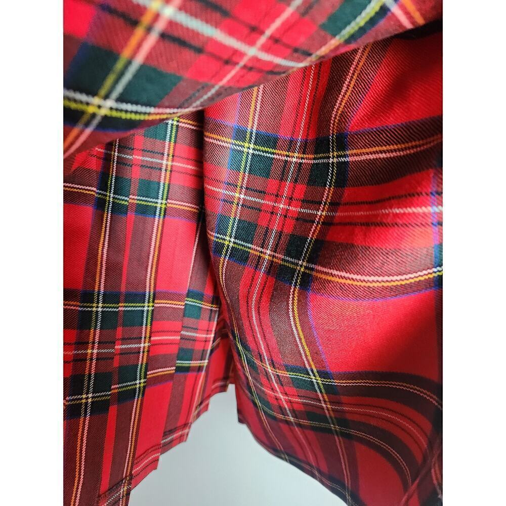 VTG Blarney Woolen Mills Royal Stewart Red Tartan Plaid skirt US Size 12 holiday - Picture 4 of 11